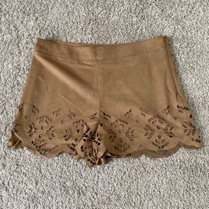 suede beige shorts